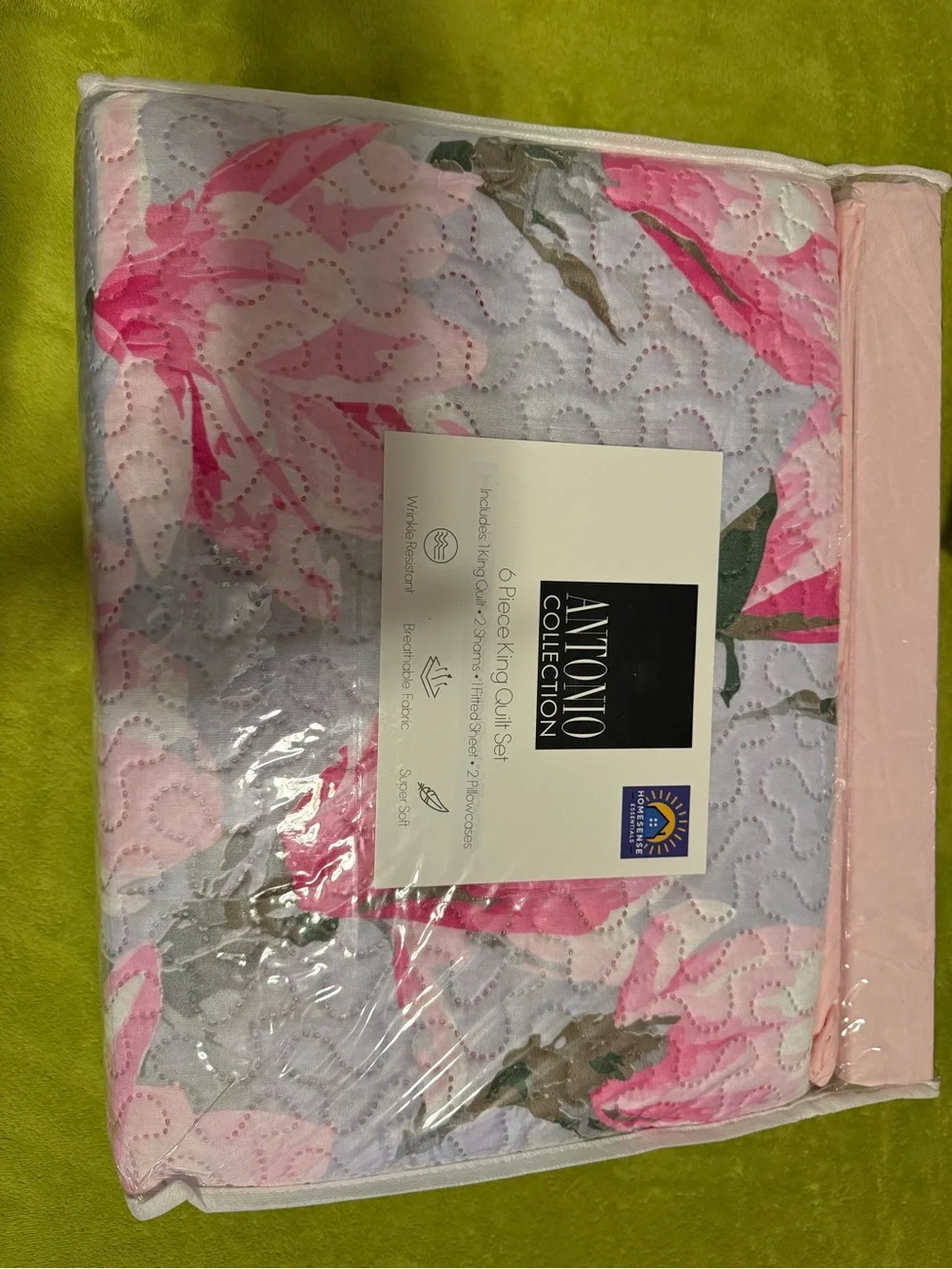 Pink Floral Quilt Set - Home Bedding